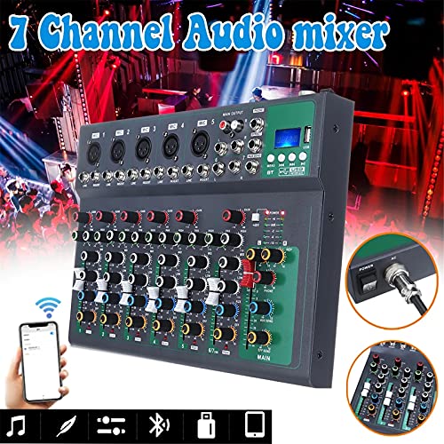 WanuigH Audio-Mixer 7-kanaals Bluetooth Audio Mixer Control DJ-microfoon met LED Digitaal Display Muziekstroom… - Image 3