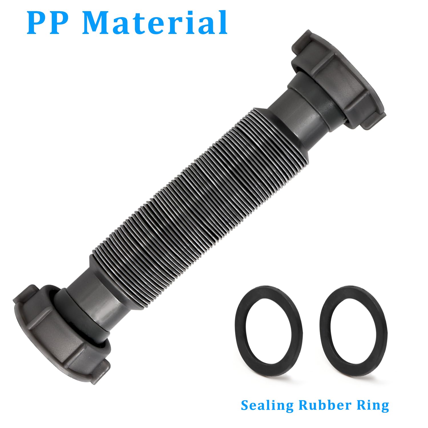 OPERMAXER Flexible Sink Drain Pipe, 1-1/2 P-trap with Adapter