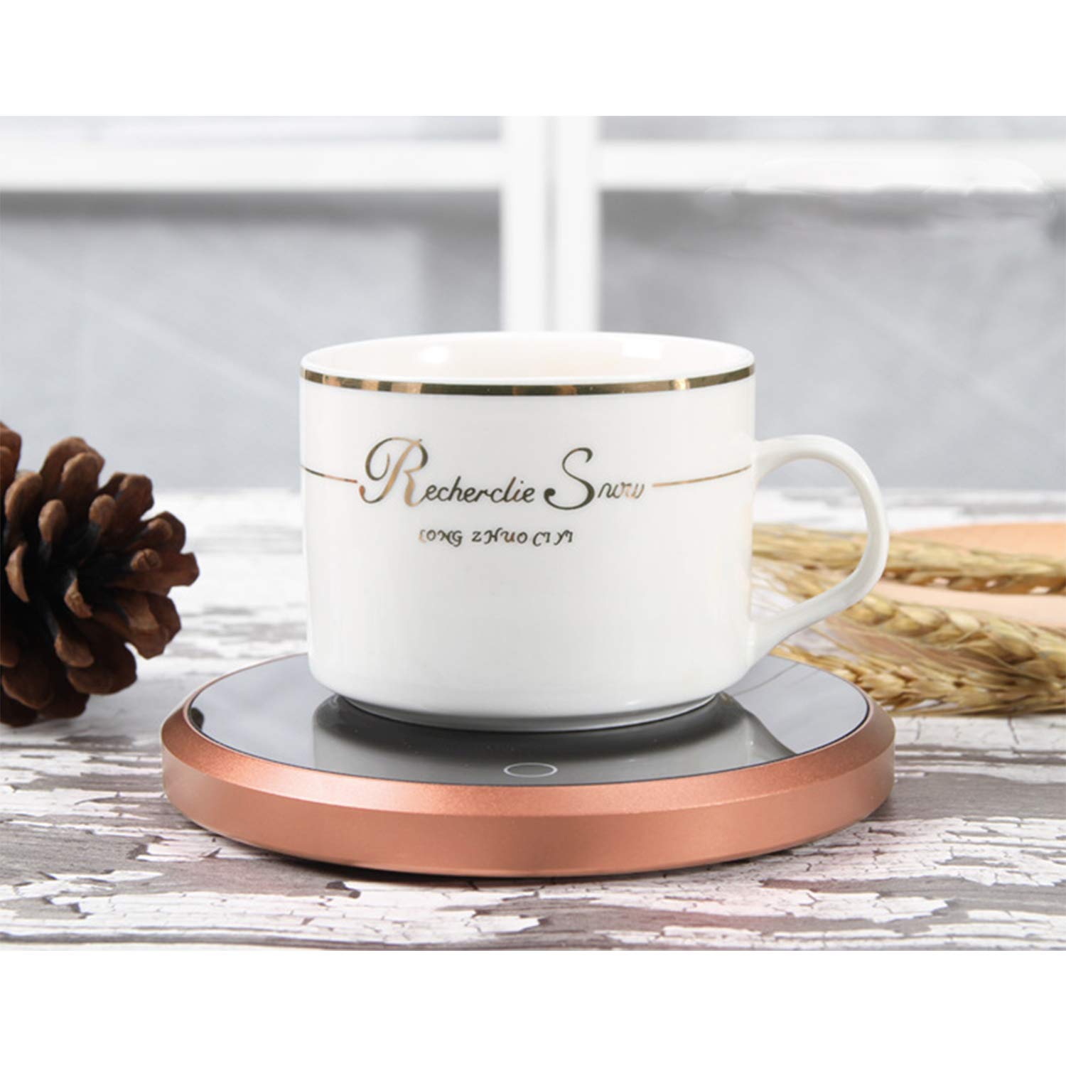 Calentador de Tazas de café – Calentador de Tazas de Apagado automático de 18 W para Uso en el Escritorio de la Oficina en casa, Calentador de Bebidas eléctrico para Cacao, té, Agua, Leche,