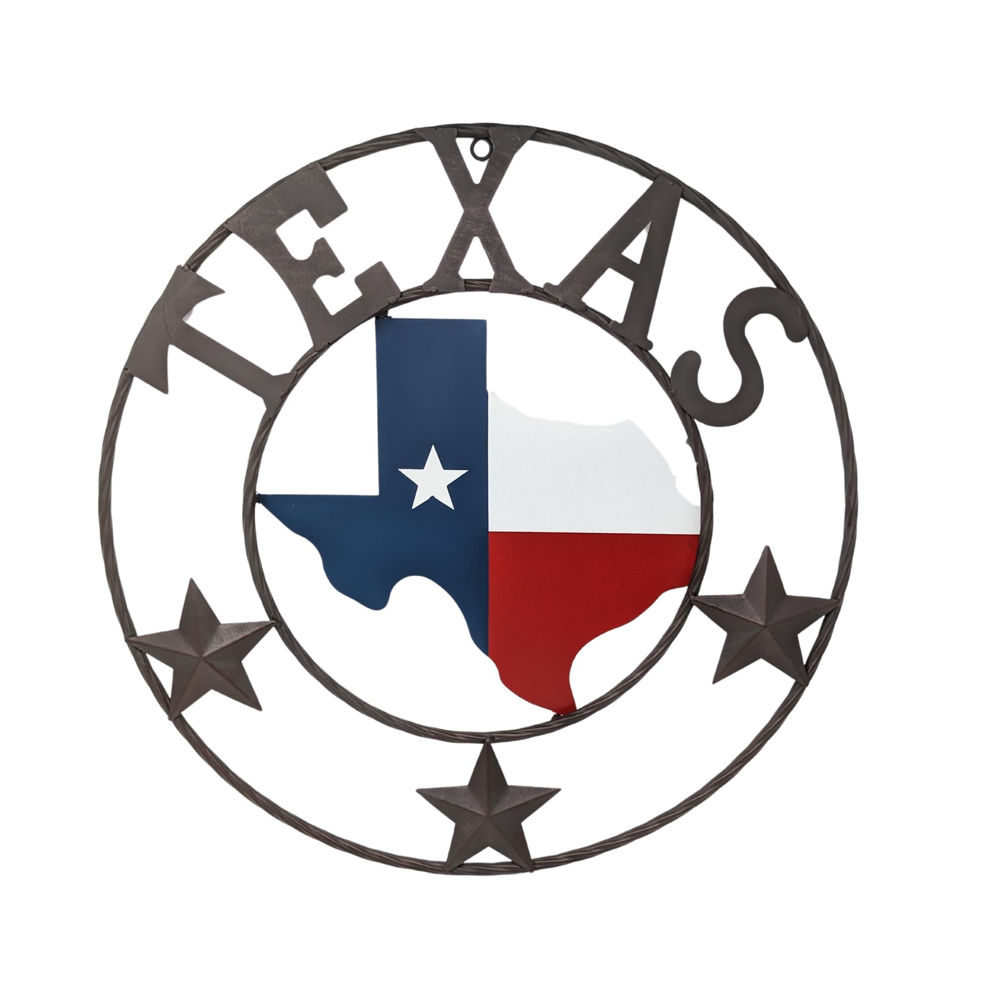 Texas Star Metal Wall Decor – 22" Rustic Lone Star with Texas Map – Western Wall Art for Home or Outdoor – Housewarming or Holiday Gift Idea
