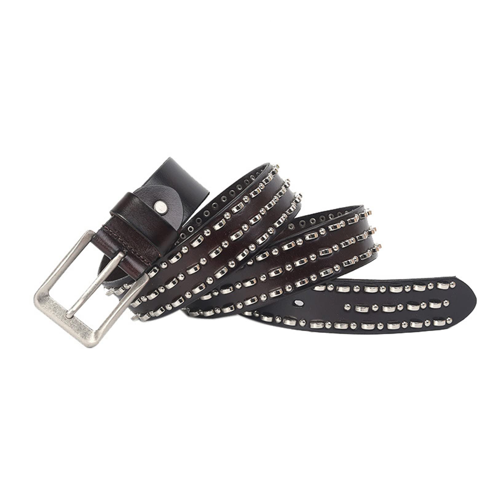 Cinturón de Cuero Gótico con Cuentas de Metal 3S para Hombre y Mujer Talla 125cm