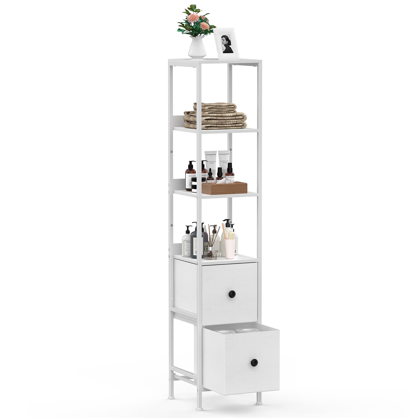 CADUKE 4 Tier schlanker Lagerwagen, schmaler Küchenwagen auf