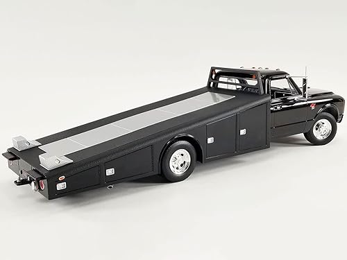 Miniatura 5 de Acme A1801710 - Camión rampa Chevy C-30 de 1967, edición limitada negra a 476 piezas en todo el mundo 118 modelo fundido a troquel