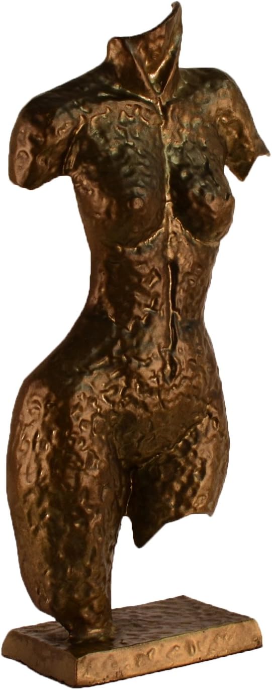 Elur AI/430 Torso Sculpture Aluminium Ornament, Mocha, 8x20x38 cm