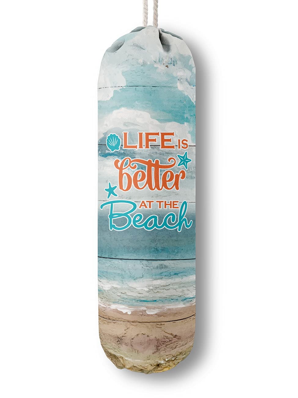 Life is Better at The Beach, Grocery Bags Holder Organizer for Shopping Bags，Wall Mount Plastic Bags Storage Container Dispensers, Gift for Women
