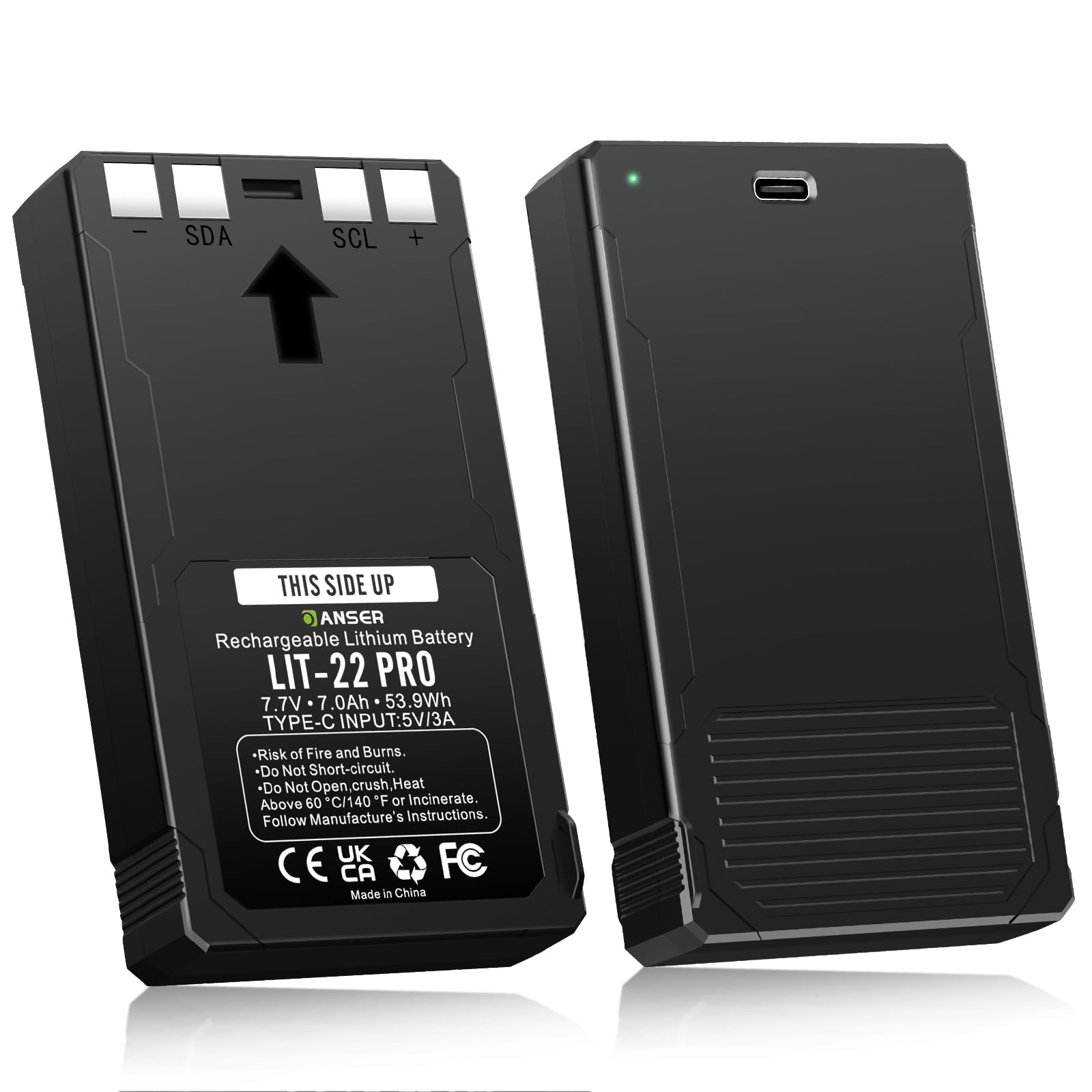 OANSER LIT-22 Rechargeable Lithium Battery 2 Pack, 7000mAh LIT-22 Hunting Trail Camera Replacent Battery for Spypoint Cellular M,Dark,S-Dark,S,G-36,Flex-M/G-36/Plus with Type-C