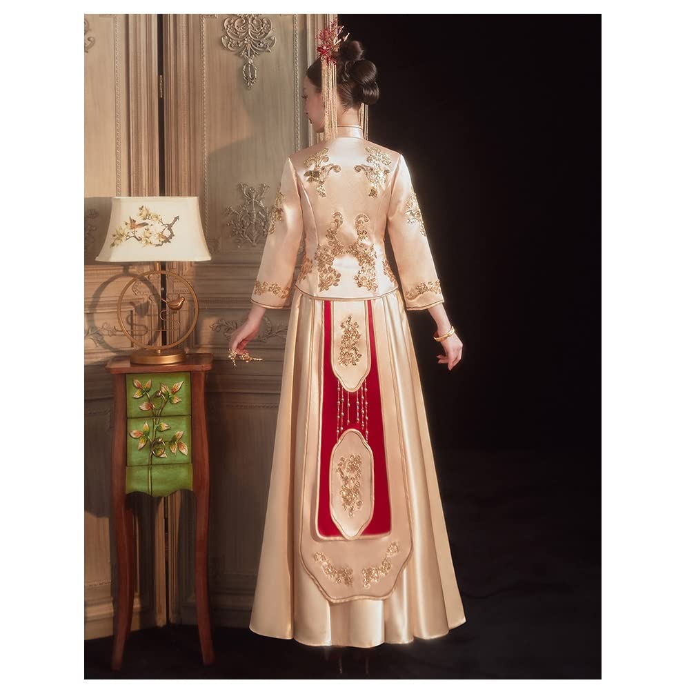 Amazon.co.jp: 中国のエレガントな結婚袍の花嫁のウェディングドレス