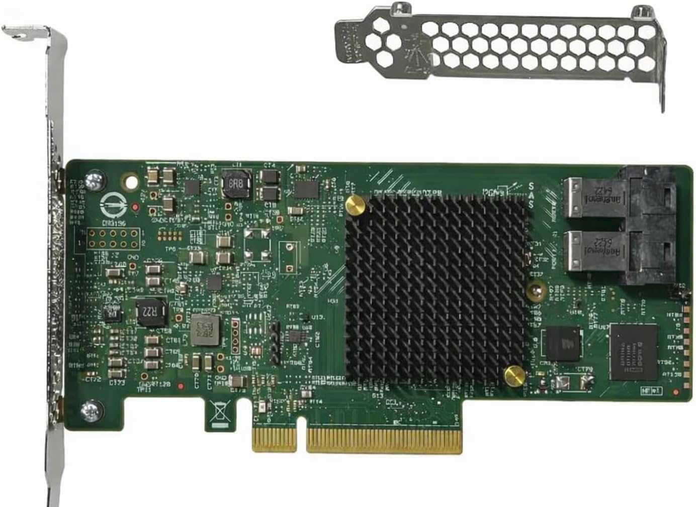 SAS HBA Card Compatible with LSI 9300-8i IT Mode, PCIe 3.0 SATA Expansion Card, 8-Port 12Gb/s Host Bus Adapter, Expander Support, Includes 2 SFF-8643 to 4 SATA Breakout Cables