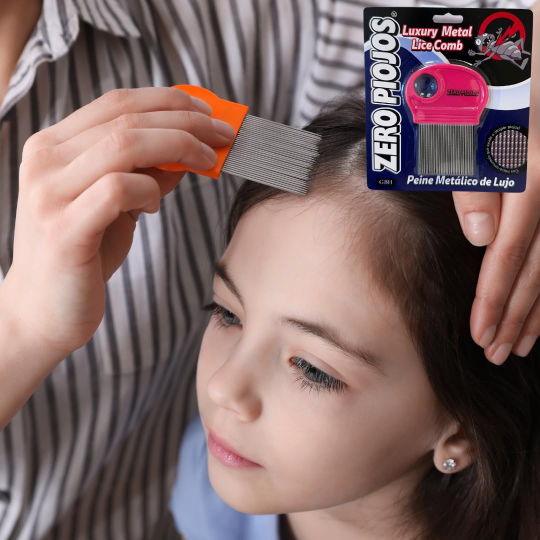 Zero Piojos Professional Self-Cleaning Lice Comb - Fast, Effective, and Natural Lice & Nits Removal, Pack of 3 Combs