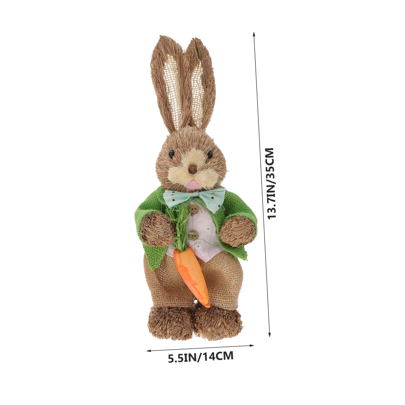 Cabilock 2 Pezzi Figurine Coniglio in Paglia Intrecciata Decorazione