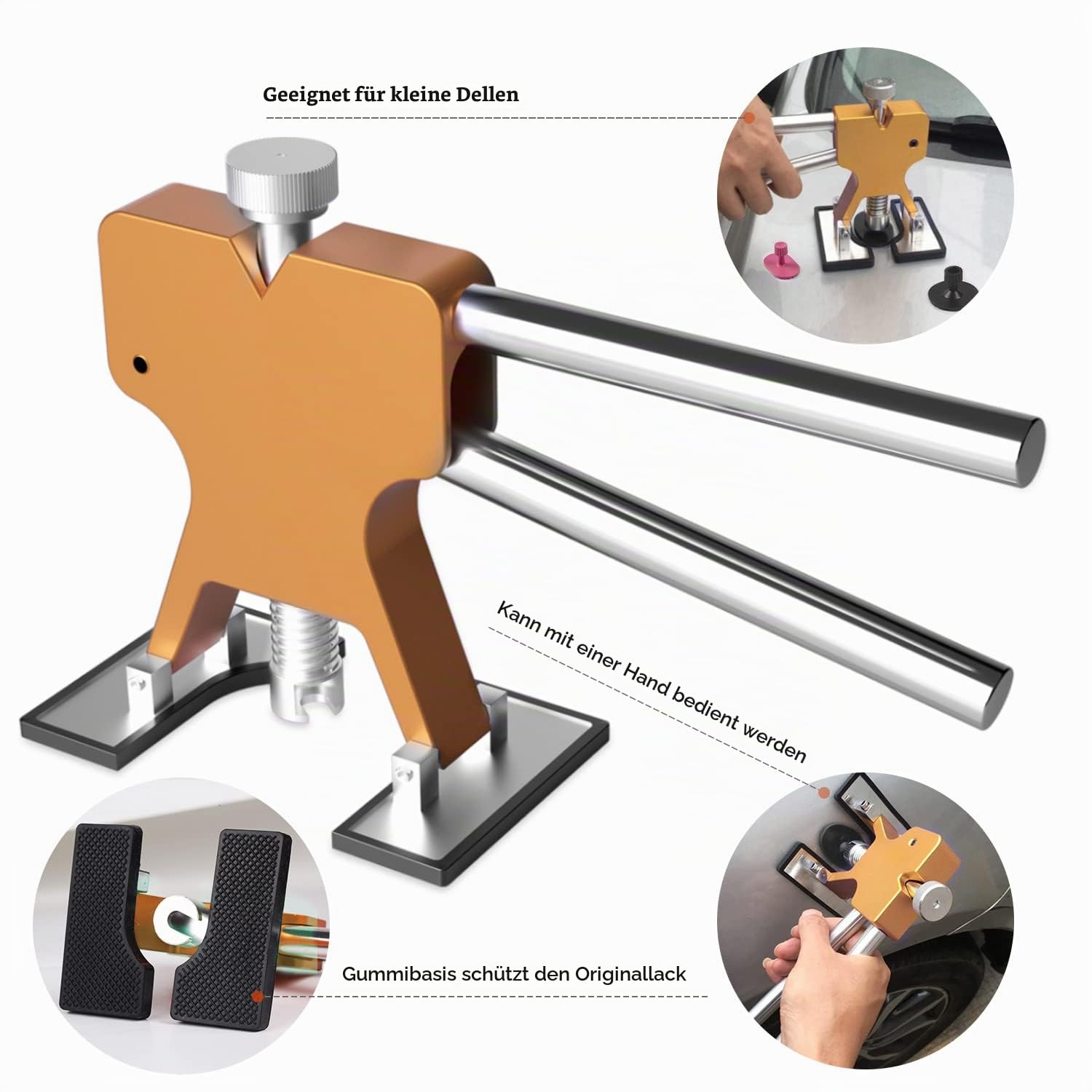 92PCS Ausbeulwerkzeug Dellen Reparaturset Auto Dent Puller Kit, Beulen Reparaturset Auto mit Gleithammer, Goldzieher, Brückenzieher und Saugnapf für Tiefe Delle