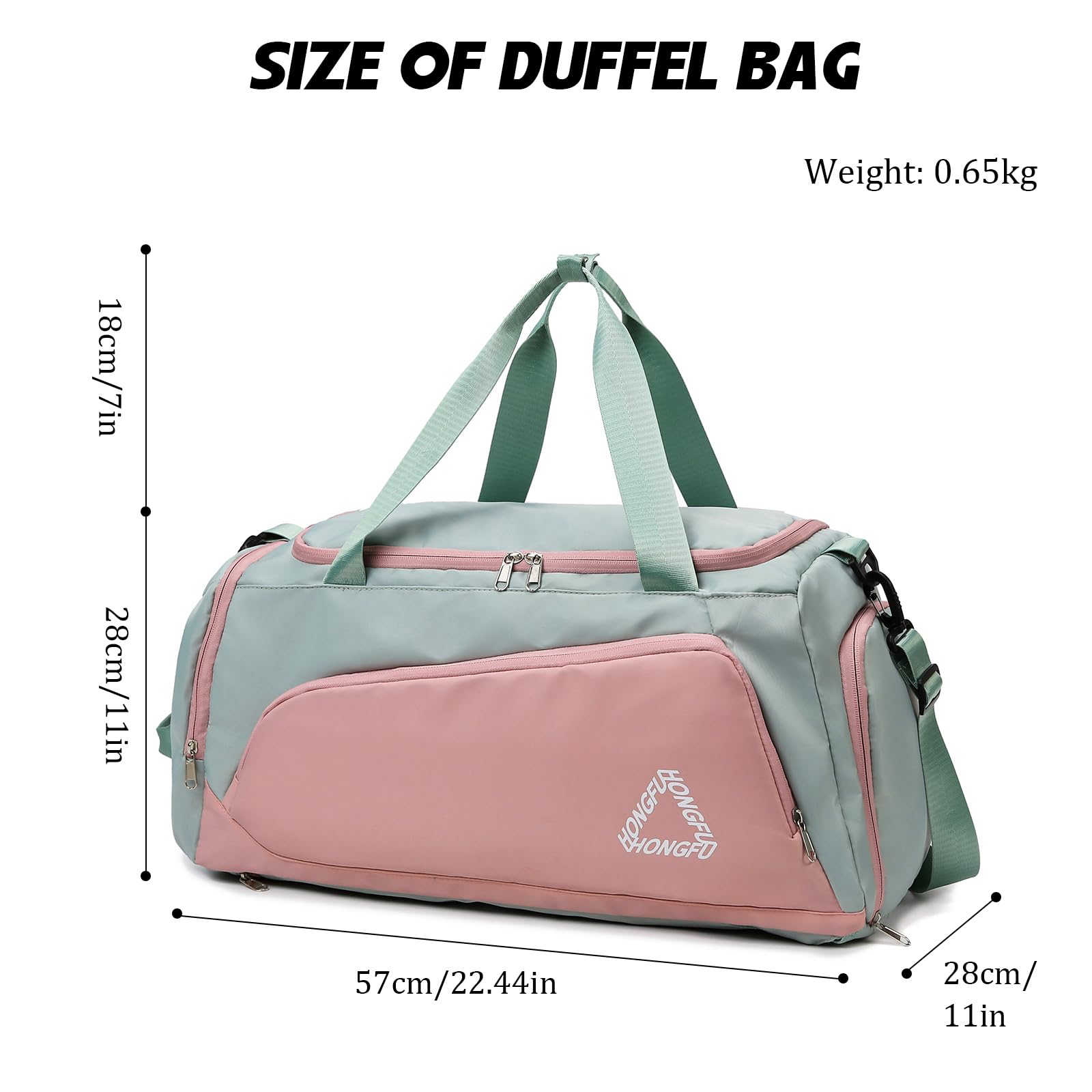 Suweir Sporttasche Damen 45L Reisetasche mit Schuhfach Nassfach Wasserdicht Weekender Travel Gym Duffle Bag mit Rucksack Schwimmtasche Trainingstasche Badetasche für Fitness, Sport, Reisen