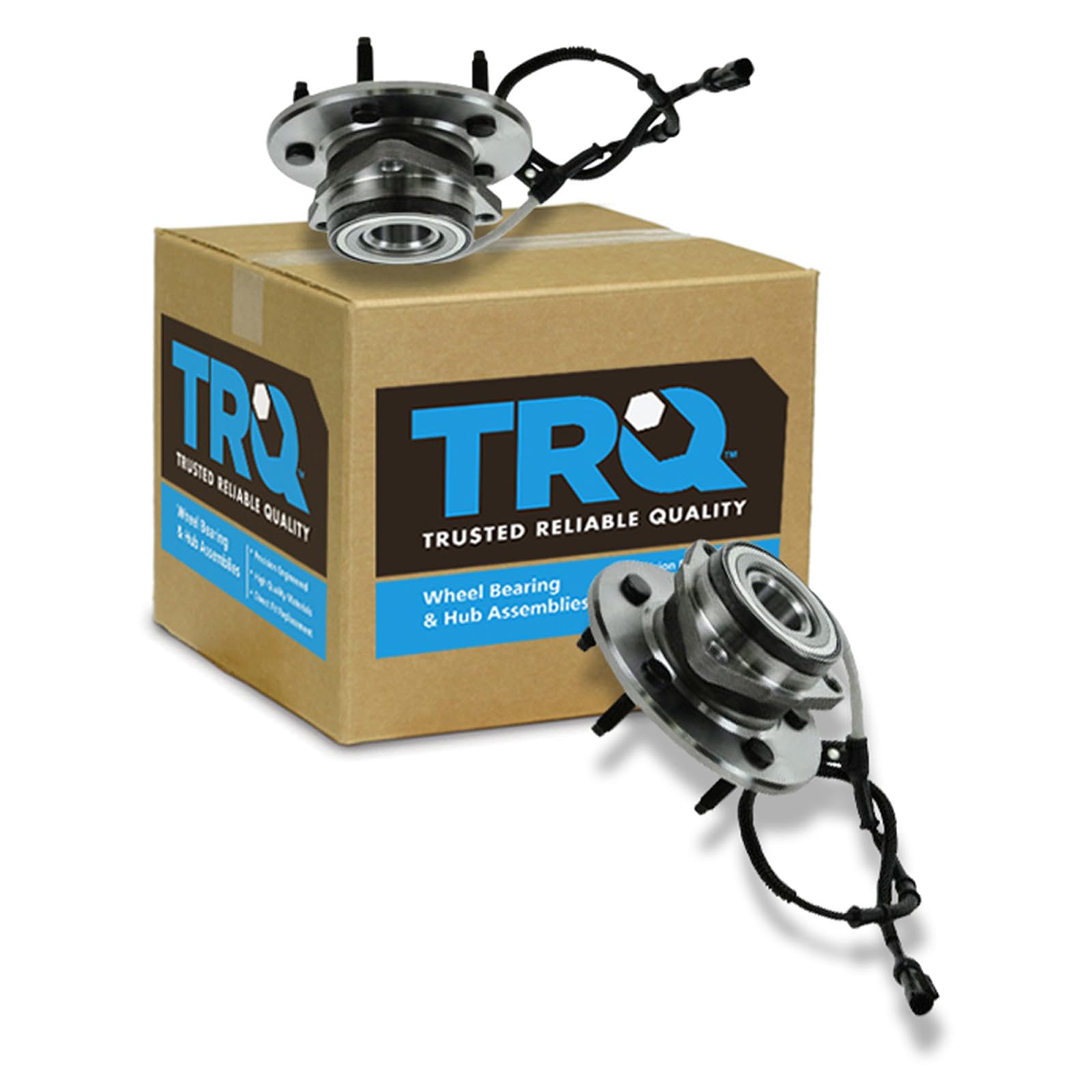 TRQ 2 Piece Front Wheel Bearing &amp; Hub Assembly Set 4WD