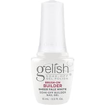 Gelish TPO-Free Soak-Off Brush-On Builder Sheer Pale White, 15 mL