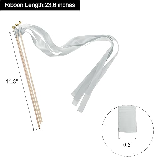 Vista 44 de MECCANIXITY 15 palitos de cinta de boda para fiesta de boda, serpentinas para boda, fiesta, celebración, amarillo