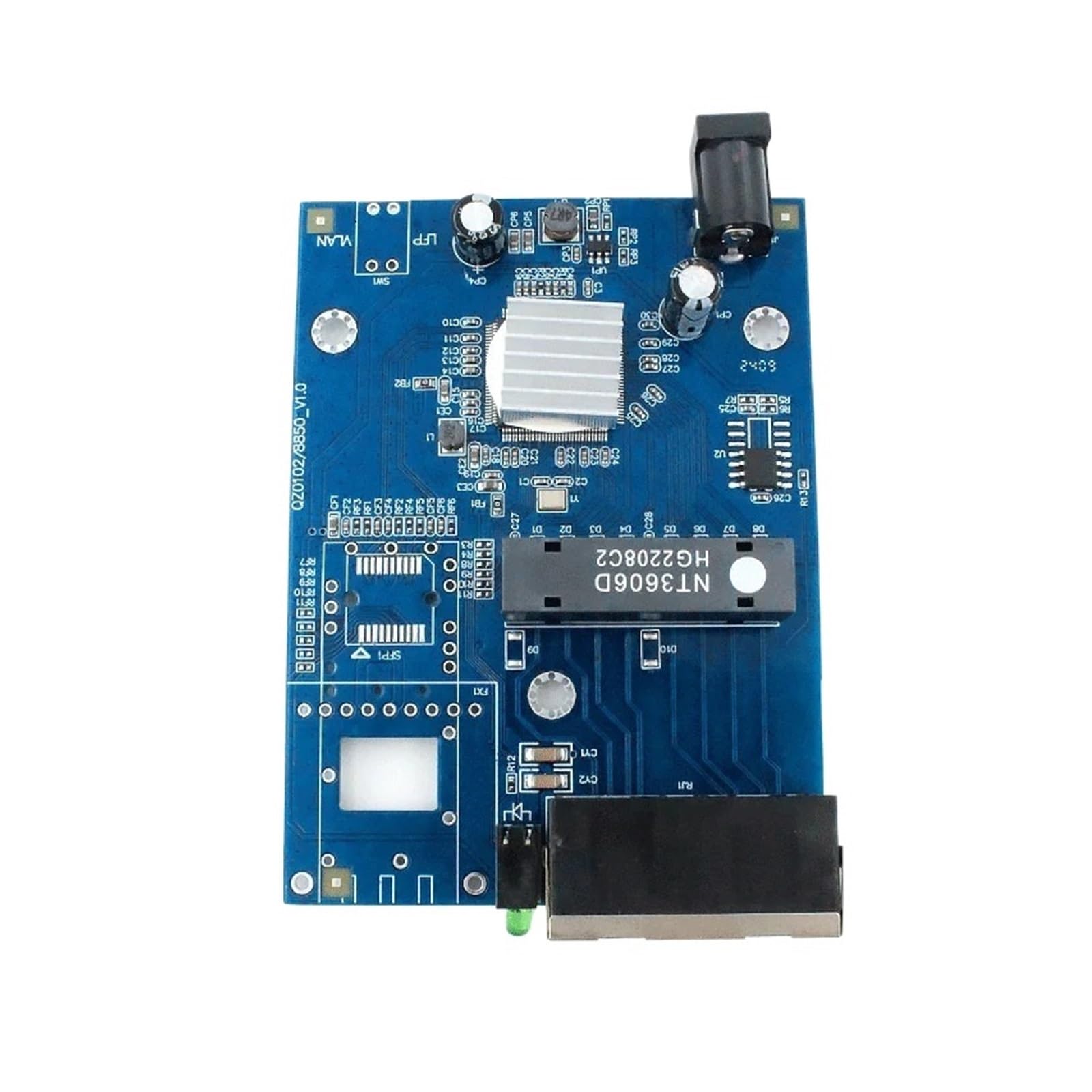 Convertisseur Fibre Optique Gigabit 1 Port SF.p vers 2 Ports RJ45 LC, commutateur Ethernet, équipement de Communication(Only PCBA)