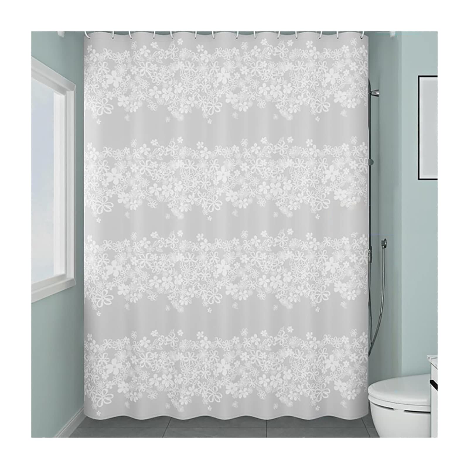 Startseite Tenda Doccia Lunga Floreale 180x180 Cm – Fodera In PEVA Con 12 Ganci, Antimuffa - 5