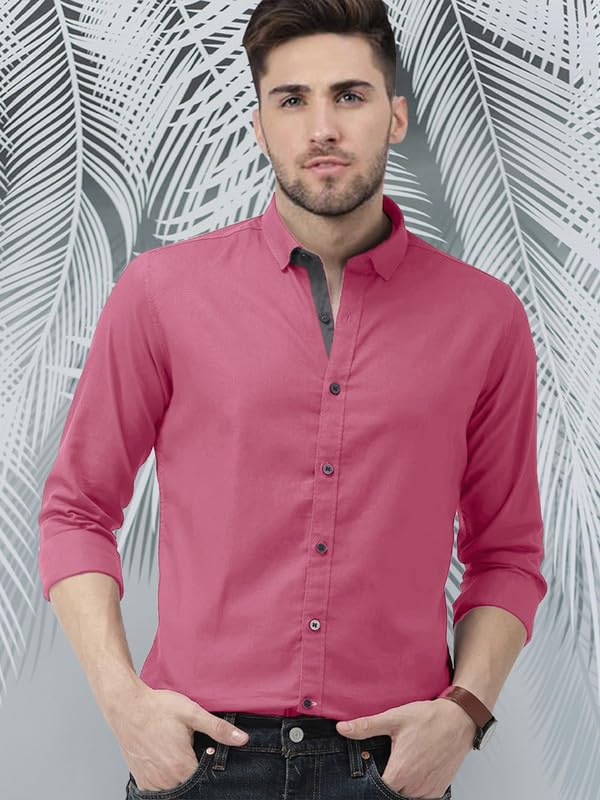 Pinkmint Camicia combinata da uomo a maniche lunghe vestibilità regolare abbigliamento formale abbigliamento casual
