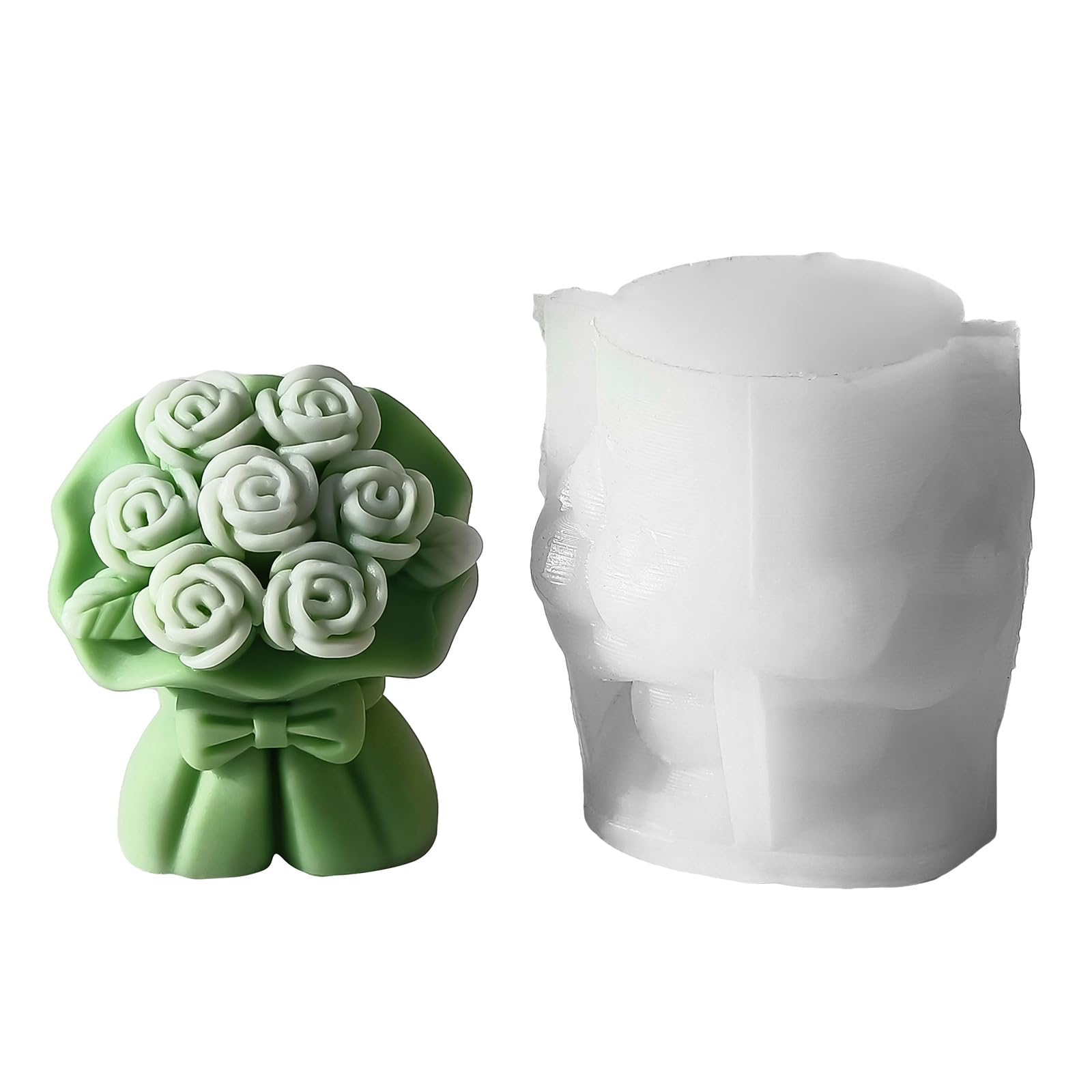 Kit Fai Da Te Per Candele In Silicone - Stampi 3D A Forma Di Rosa, 21 Pezzi, Con Cera, Stoppini E Confezione Regalo, Per San Valentino