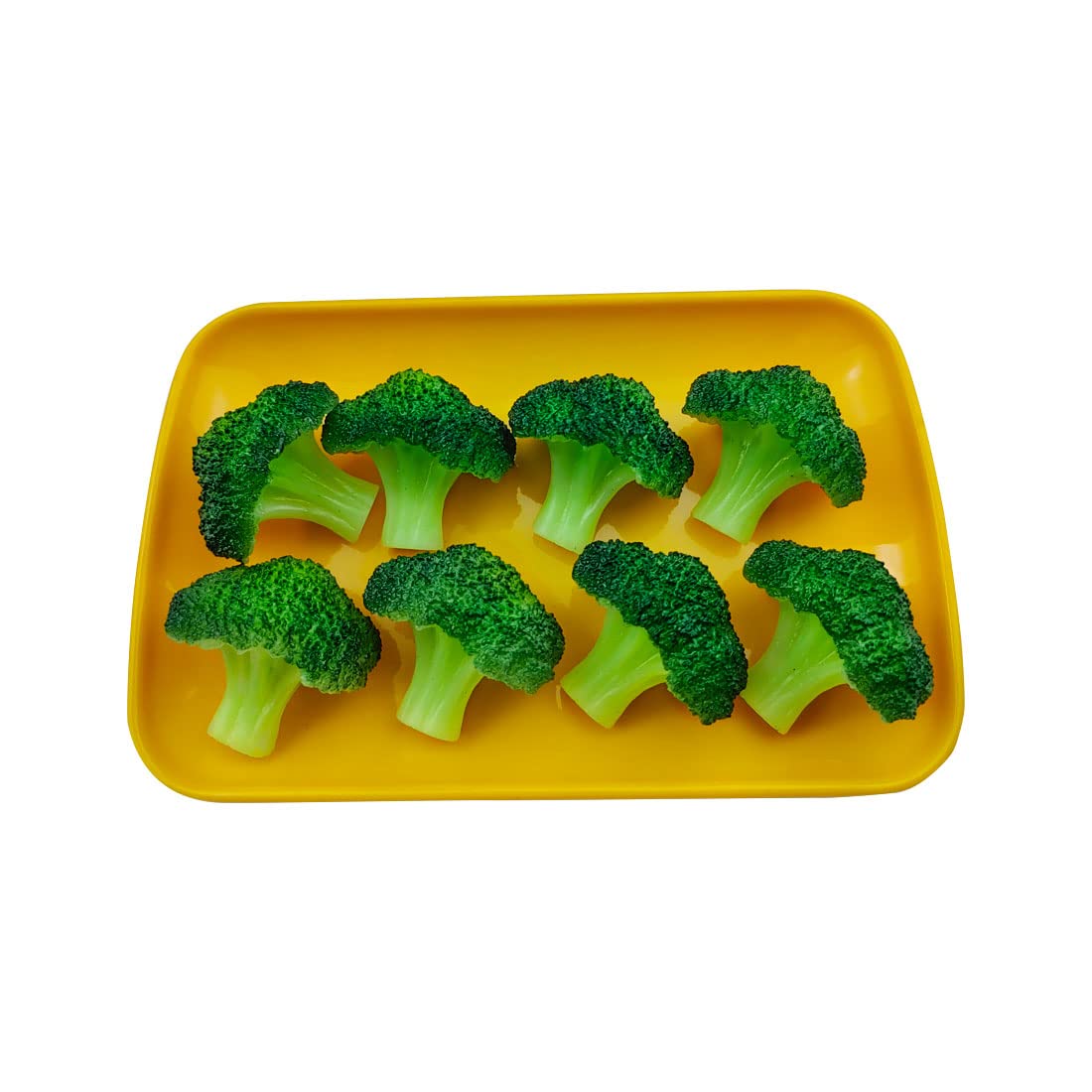 Dinq Broccoli Pack Of 8 Fake Cauliflower Artificial Green Vegetables Simulated Food Plastic Lifelike Salad For Festival Home Play Kitchen Cabinet Decoration (Broccoli)