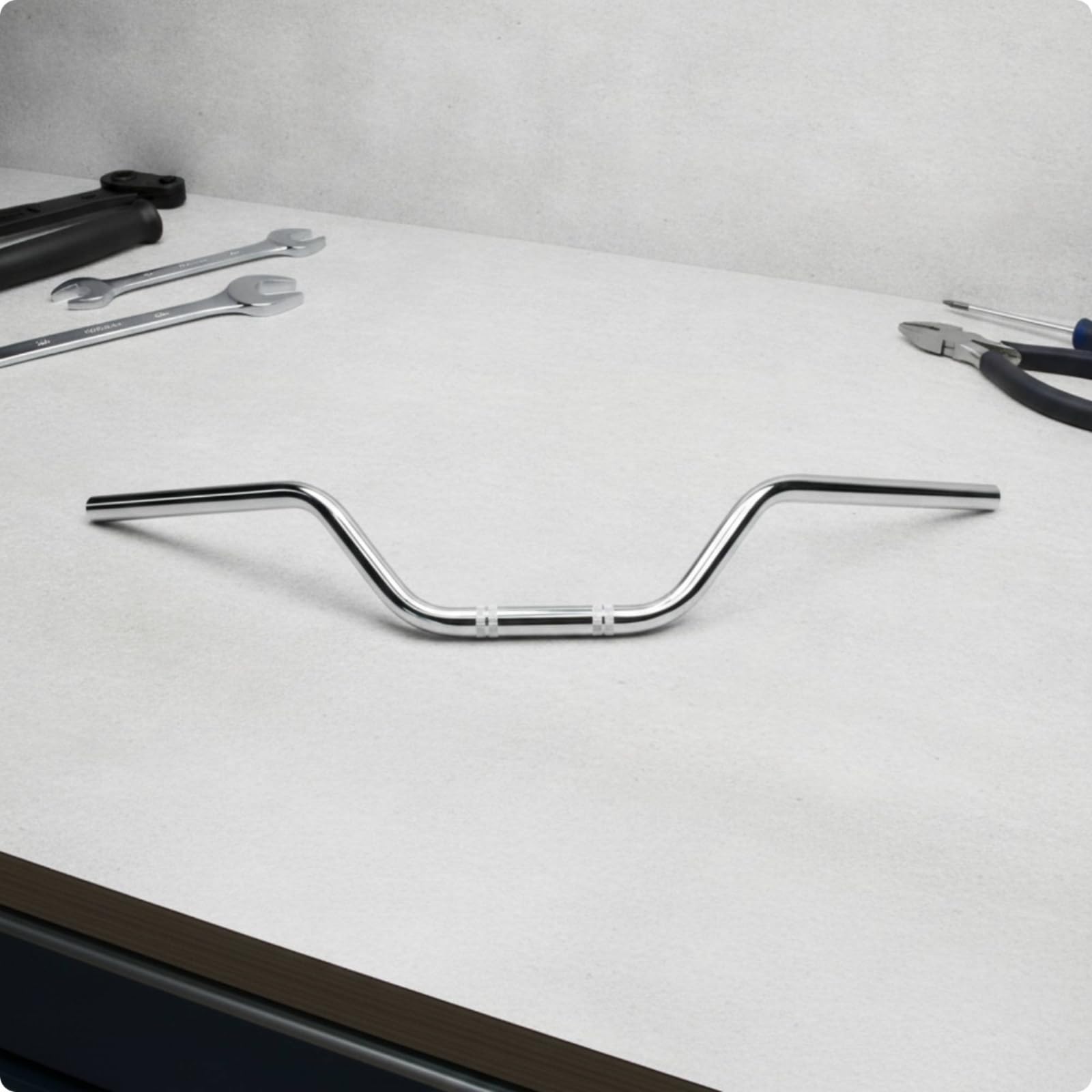 Guidon avec Moletage Robuste, Électroplaqué | Surélevé, Tubulaire, Guidon , pour Rétro