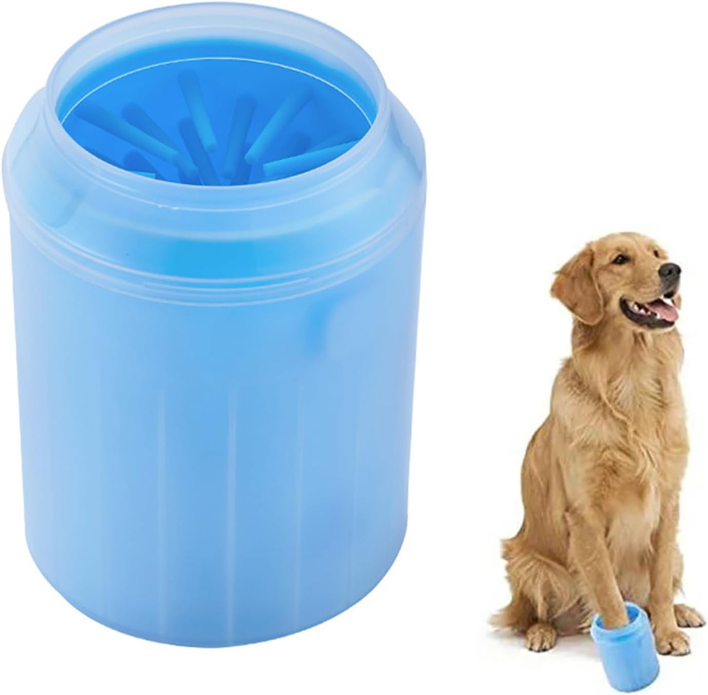 Dog Paw Cleaner, Dog Paw Cleaner, Paw Cleaner, Cat Paw Cleaner, Portable Removable Soft Brush Bristles Silicone Paw Cleaner Cup (Blue, S) 2