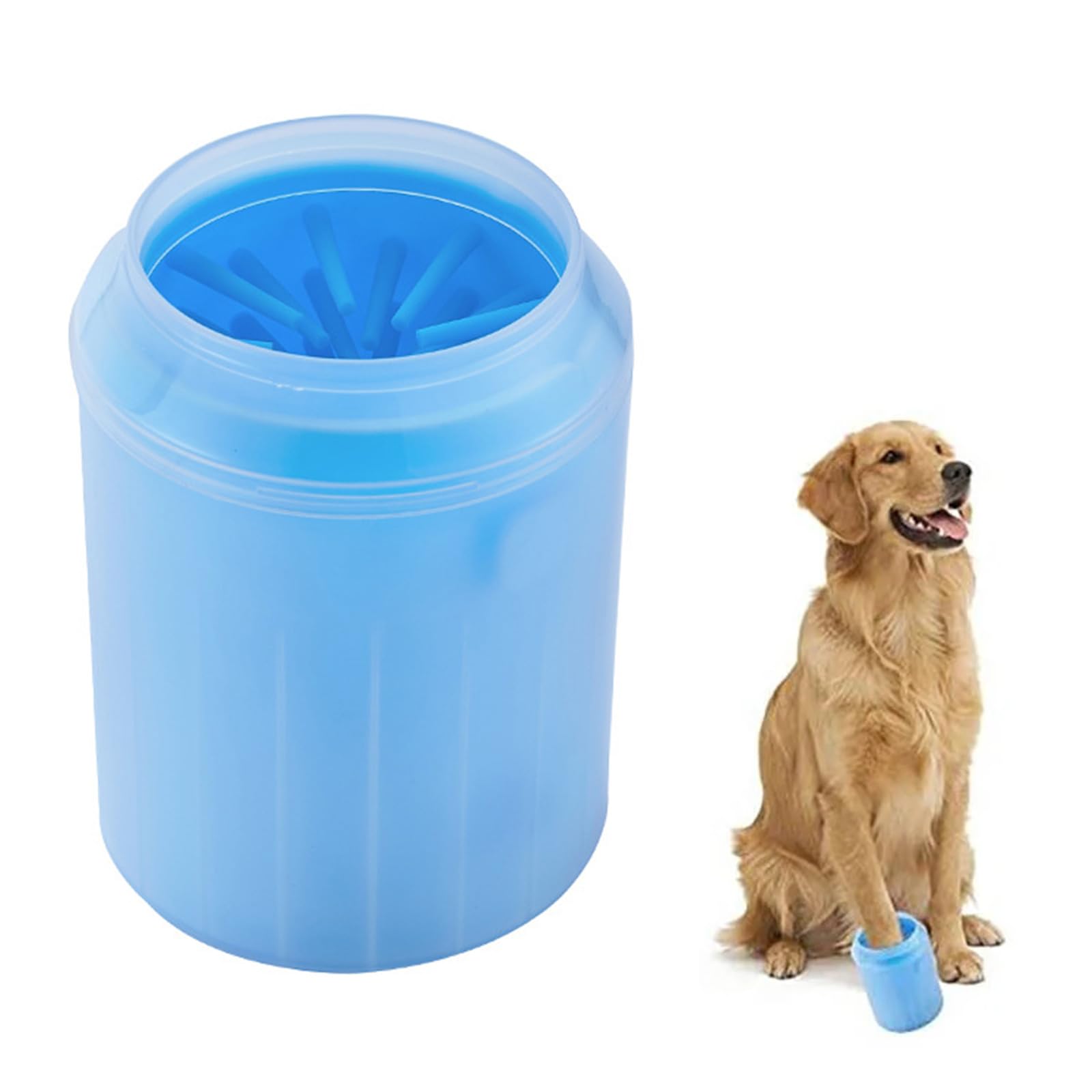 Limpiador Patas Perro,Limpia Patas Perro,Limpiador de Patas Paw Cleaner,Limpia Patas Gato,Portátil Extraíble Suave Cepillo Cerdas Silicona Limpiador de Patas Taza,Accesorios Para Gatos