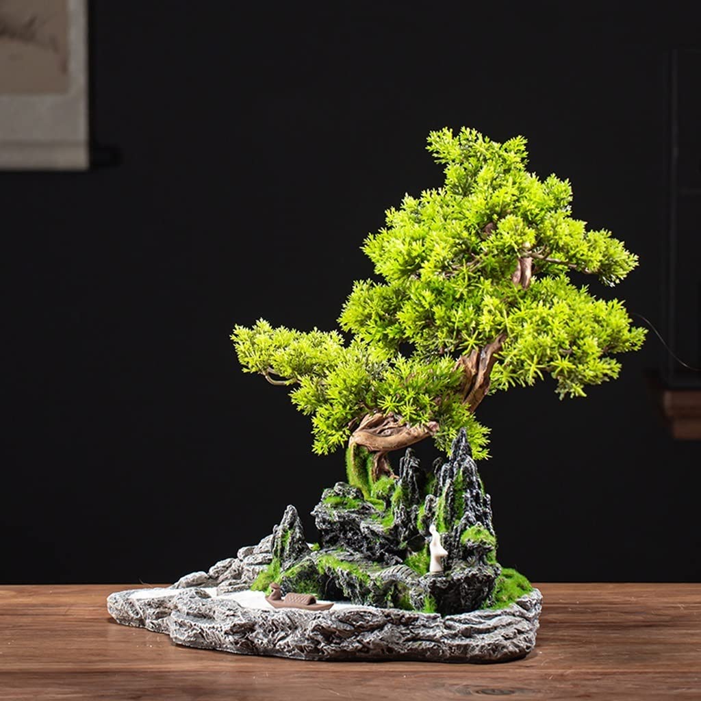 Árbol Bonsái Artificial Pequeño, Simulación de Bonsái Artificial, Decoración de Paisaje en Maceta, Porcelana Blanca, Monje, Decoración Zen para El Hogar, Adornos de Interior, Árbol