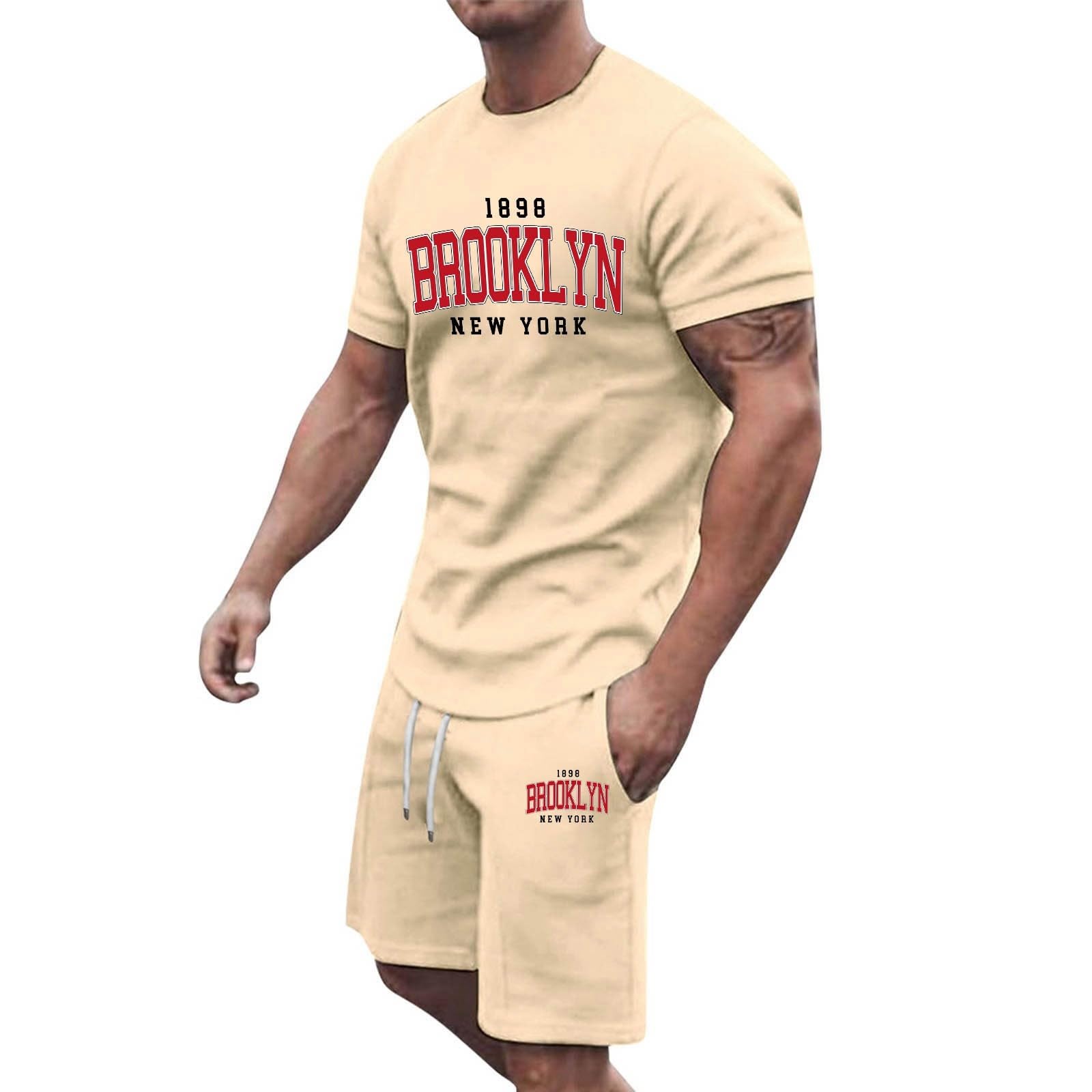T-shirt d'été pour homme et son short assorti ensemble décontracté ample