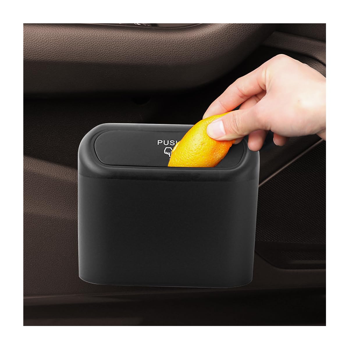 Pattumiera Per Auto Con Coperchio - Compatta, Impermeabile, Con Sacchetti Inclusi, Nero - Foto 3