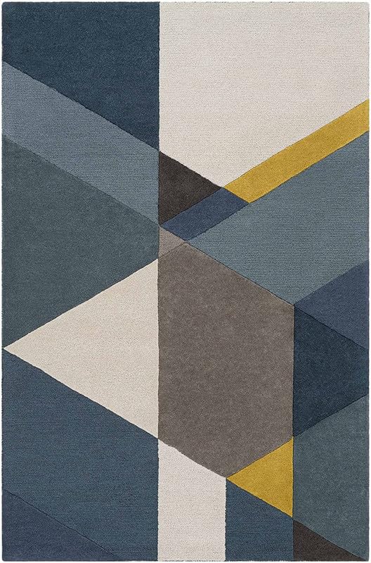 Image of Embossed Handmade GH Wool Thick Geometrical Carpet is a Stylish and Practical Addition to Any Living Room 10X13