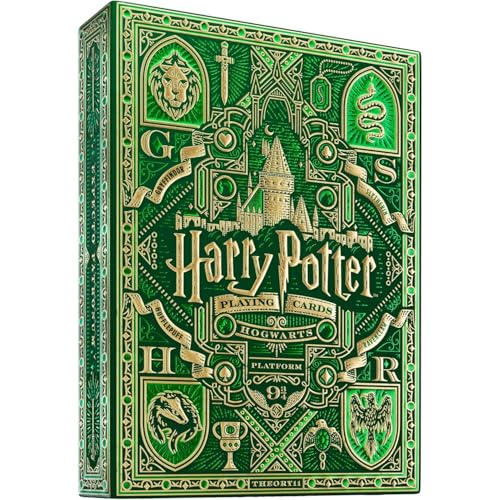 Image of MilesMagic Theory11 Harry Potter Playing Cards Limited Edition Premium Series Poker Official Collectible Deck by Theory11 (Slytherin-Green)