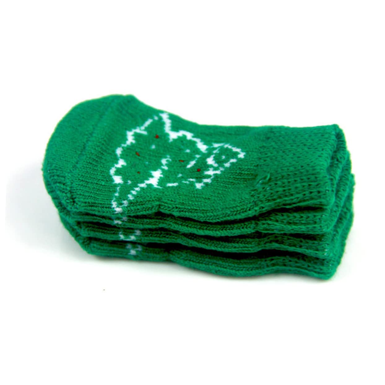 COLLBATH Pet Warm Socks Christmas Cat Stockings 4pcs Set Vintage Christmas Tree Theme