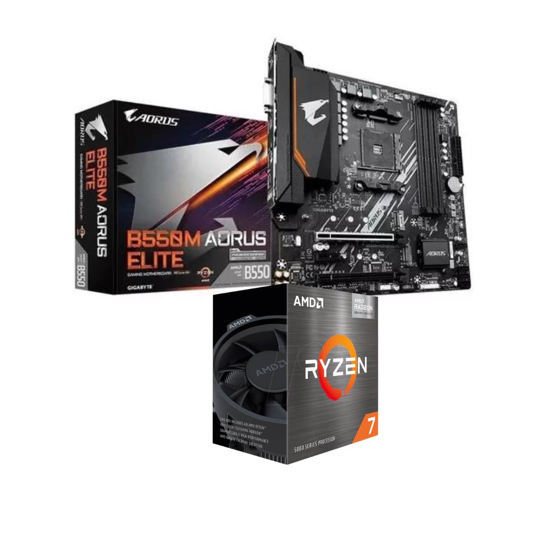 Kit Amd Ryzen 7 5700g + Placa Mãe Gigabyte B550m Aorus Elite