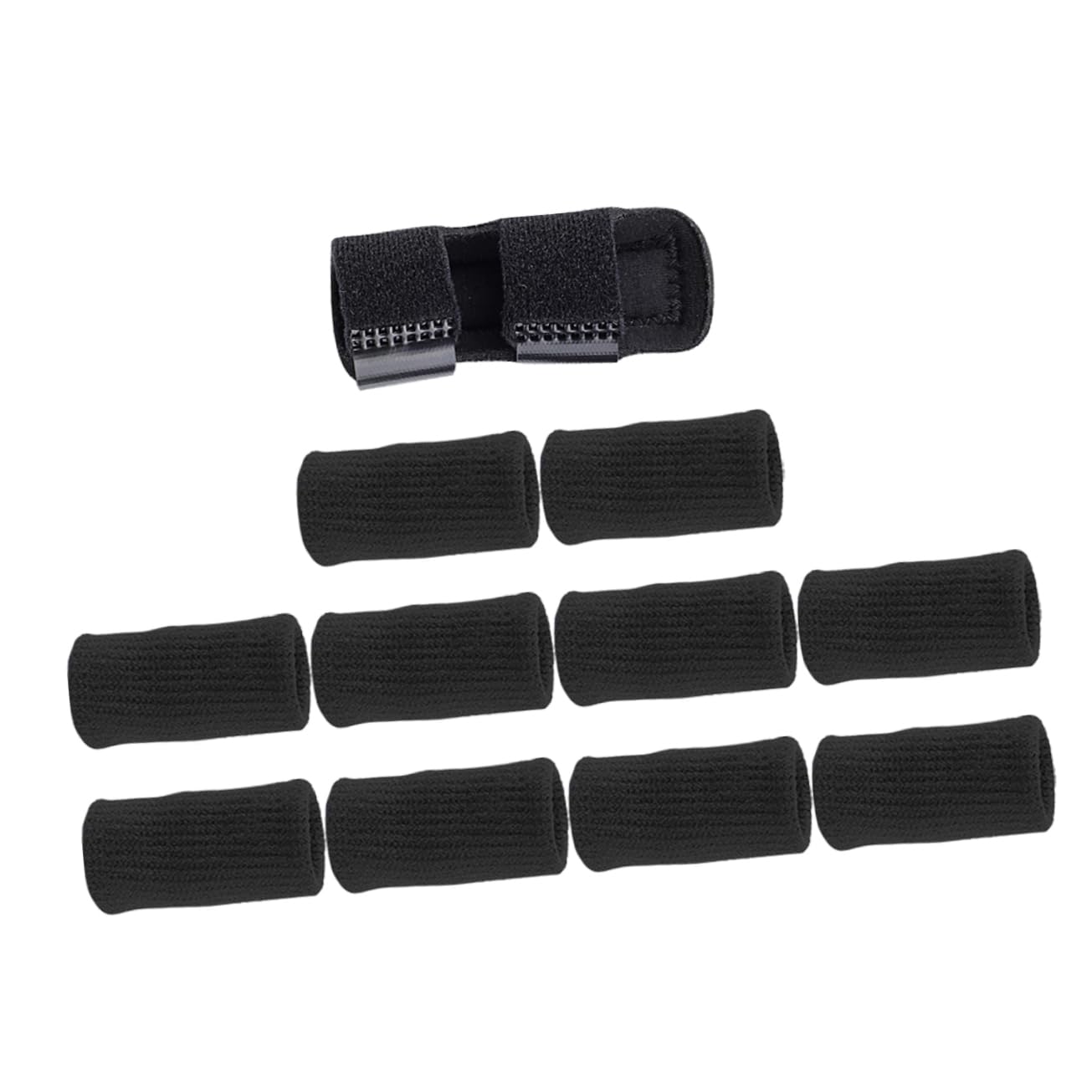 Ipetboom 1set Finger Splint Protector High Elastic Thumb Braces Thumb Splint Brace Finger Protective Cover Broken Finger Brace Finger Cots for Athletes Use Sponge Composite Cloth Black