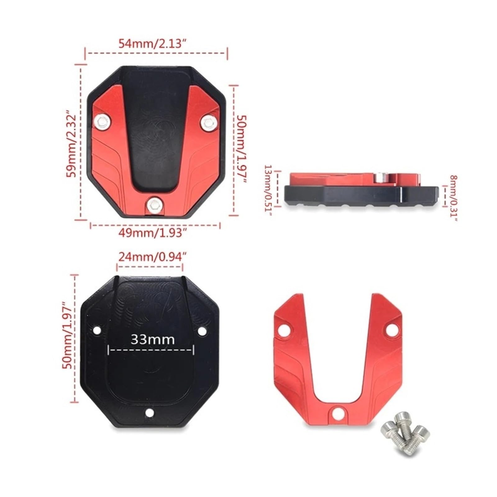 Cavalletto per moto Prolunga per cavalletto per moto, estensione per laterale per Dominar 400(Nero)