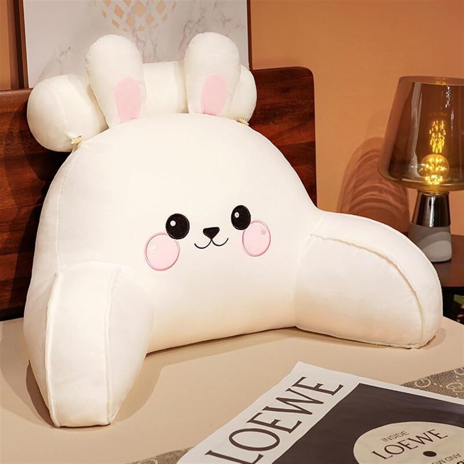 Uoxhfdh White Back Support Comfortable Backrest Cushion For Relax Arm And Lumbar Fluffy Bedrest(,70 * 50Cm)