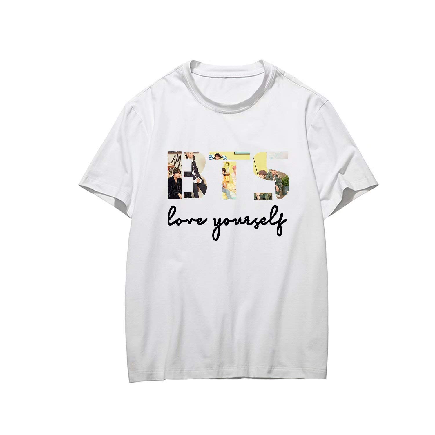 BTS Kpop Unisex T-Shirt Bangtan Boys Cotton Summer Tee Love Yourself Casual T-Shirt Suga Jimin V J-Hope T-Shirt