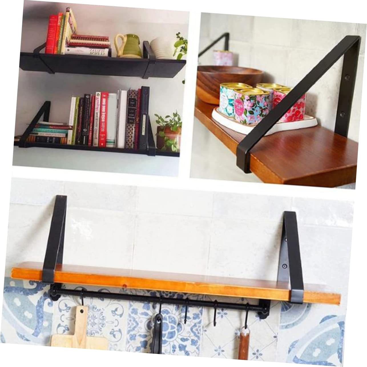 SEWACC 2 Piezas Soportes Para Estantes De Pared Soportes Triangulares Para Estantes Uso Cocina o Baño