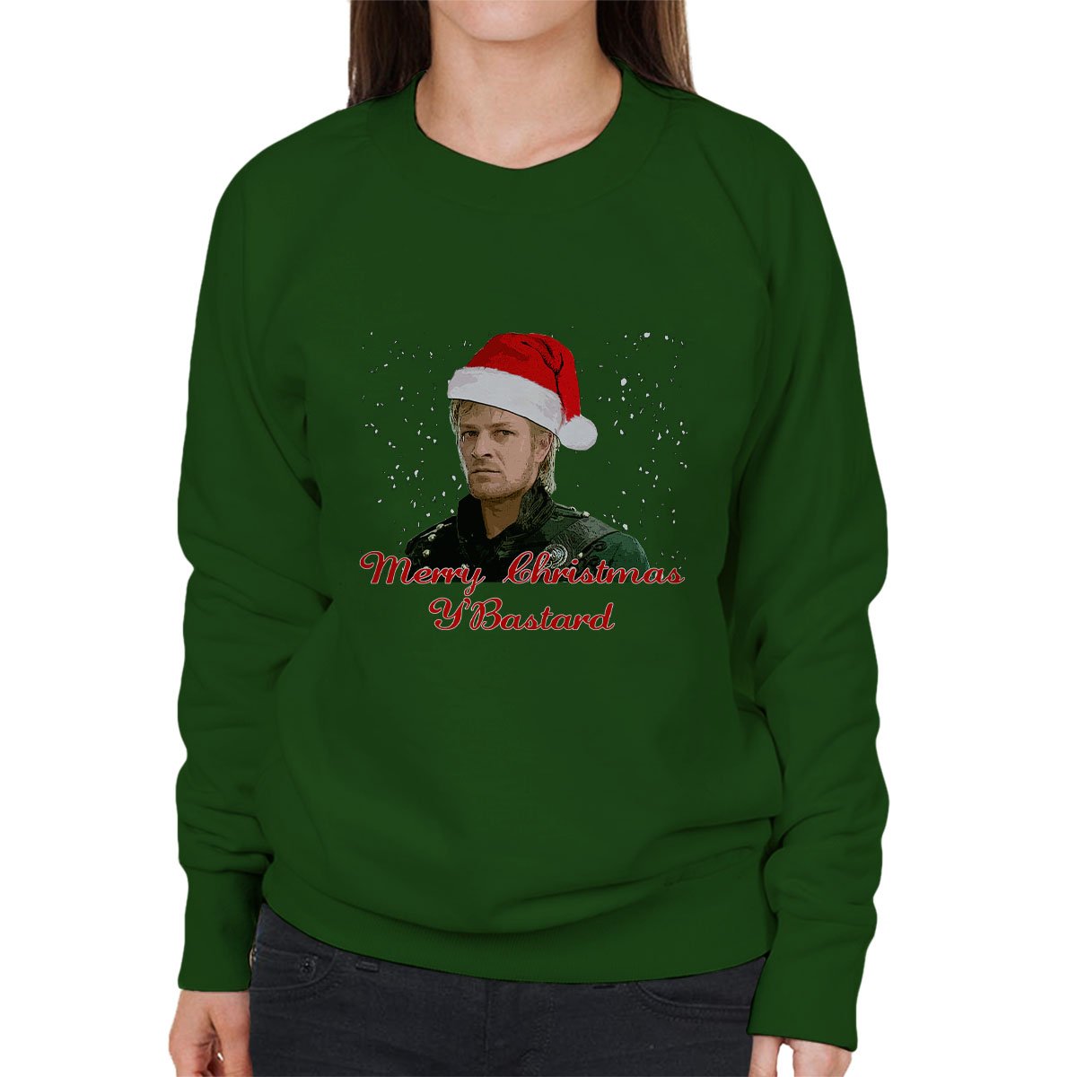 Cloud City 7 Sharpe Merry Christmas Bastard Sean Bean Women's Sweatshirt Bottle Green