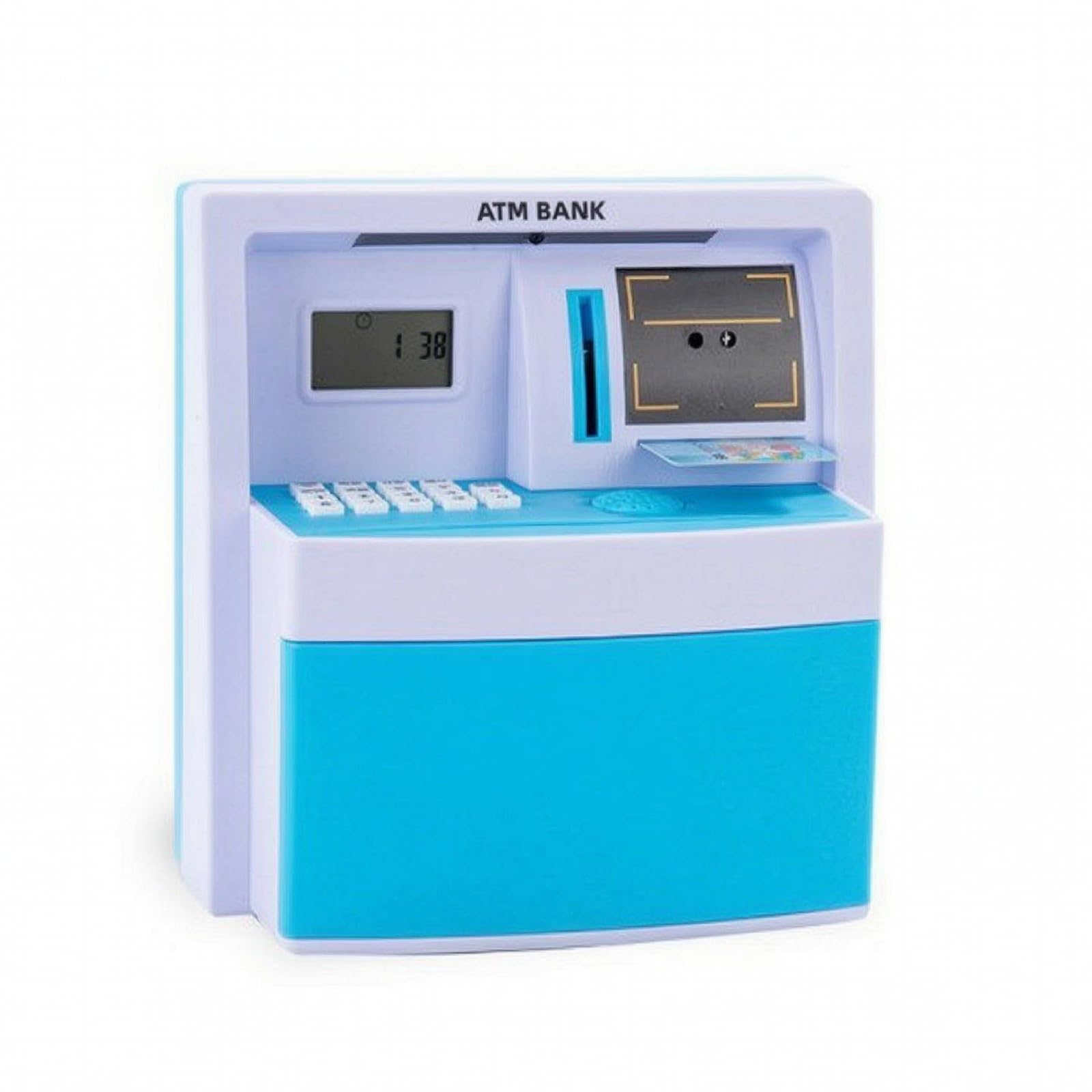 Tirelire Électronique à Code Sécurisé Tirelire avec Verrouillage à Code Automatique Distributeur Billets Jouet pour Enfants, Bureau, Bleu X10 Modèle À Piles, Style Simple