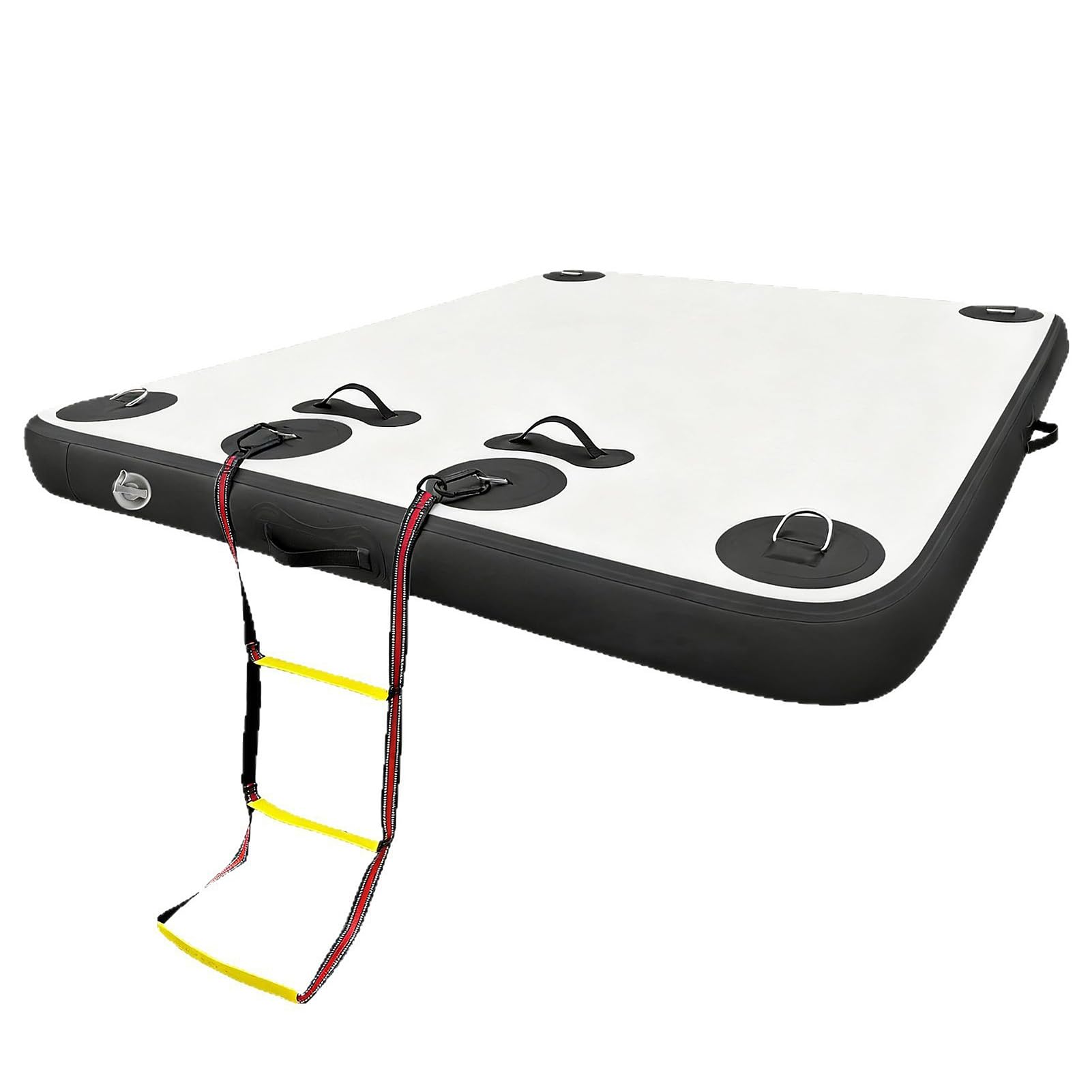 Plateforme flottante gonflable avec échelle en corde pour piscine, lac, plage et océan détente