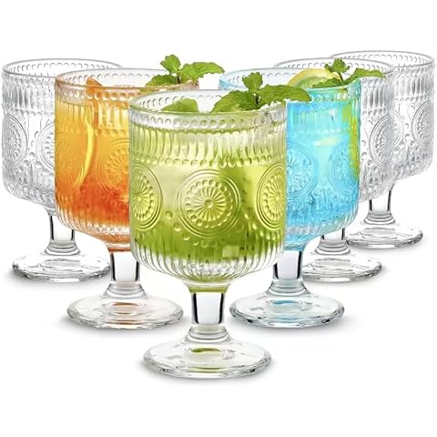 Vintage Glass Goblet Set for Beverages Cover