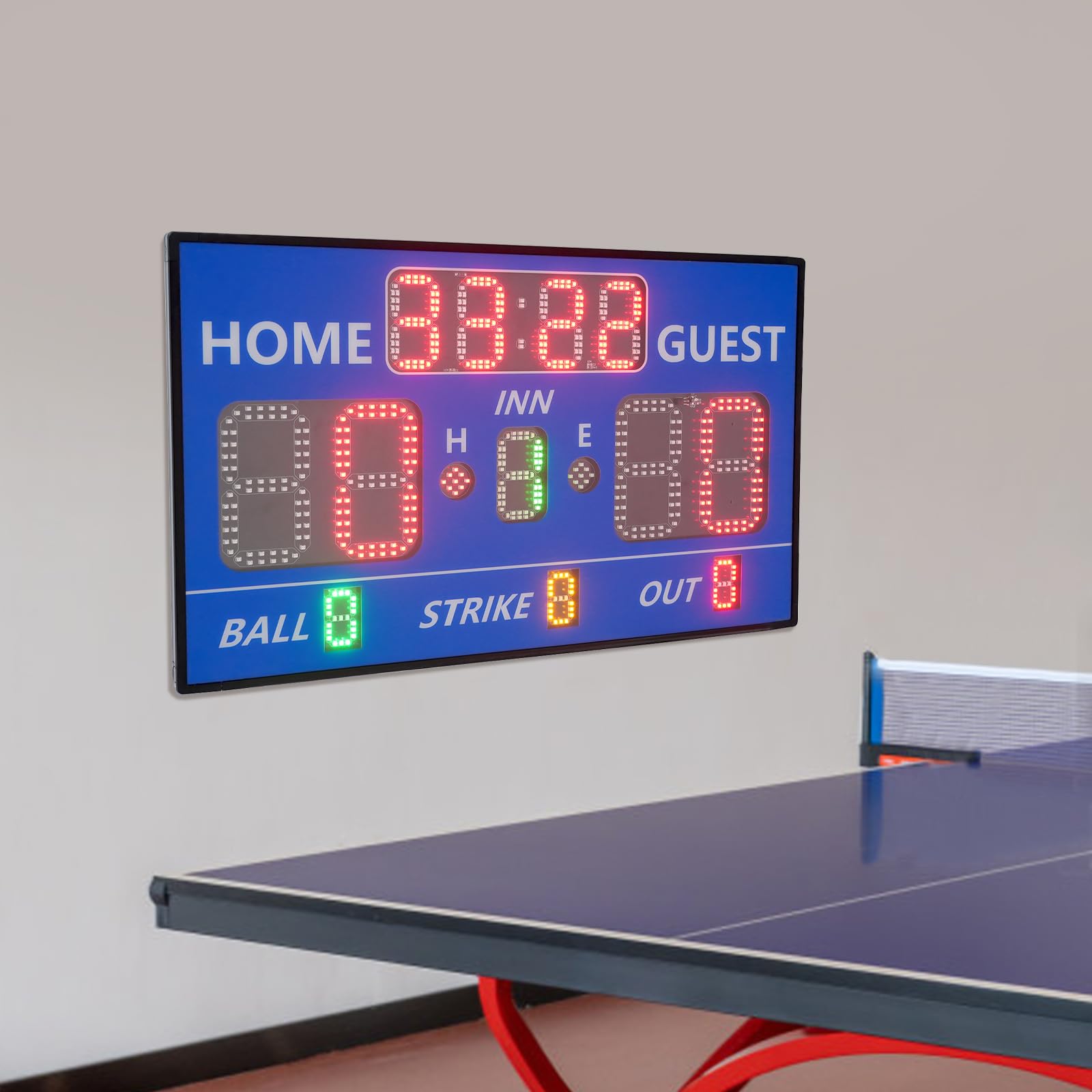 Tabellone segnapunti per giochi di baseball, LED tabellone segnapunti con telecomando per tavolo sportivo e parete, 0-99 punti, 5 livelli di luminosità per allenamento giochi ricreativi