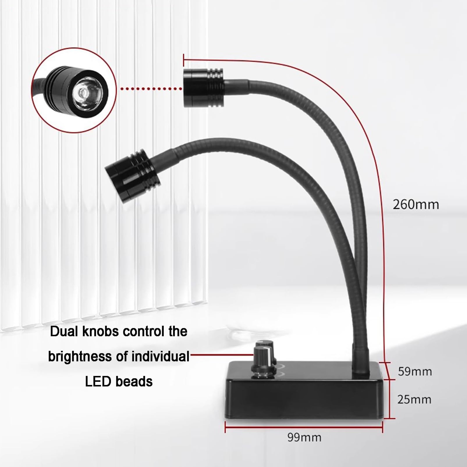 Lámpara De Iluminación Para Microscopio De Laboratorio, Foco Led De Doble Cuello De Ganso, Brillo Continuo & ángulo Ajustable A 360°, Temperatura De Color 6500k, Para Microscopio Estéreo, Reparación