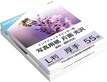 Amazon | BBEST 写真用紙 光沢 L判サイズ 110枚入り【プロ仕様】厚手