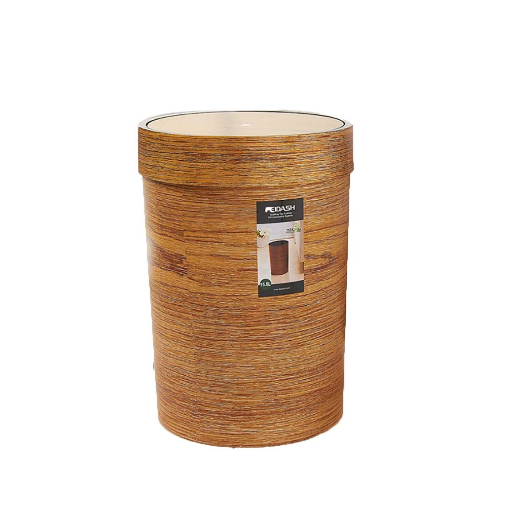 Trash can Round Shake Trash Can Large Wooden Bathroom Kitchen Home Living Room Creative Bucket