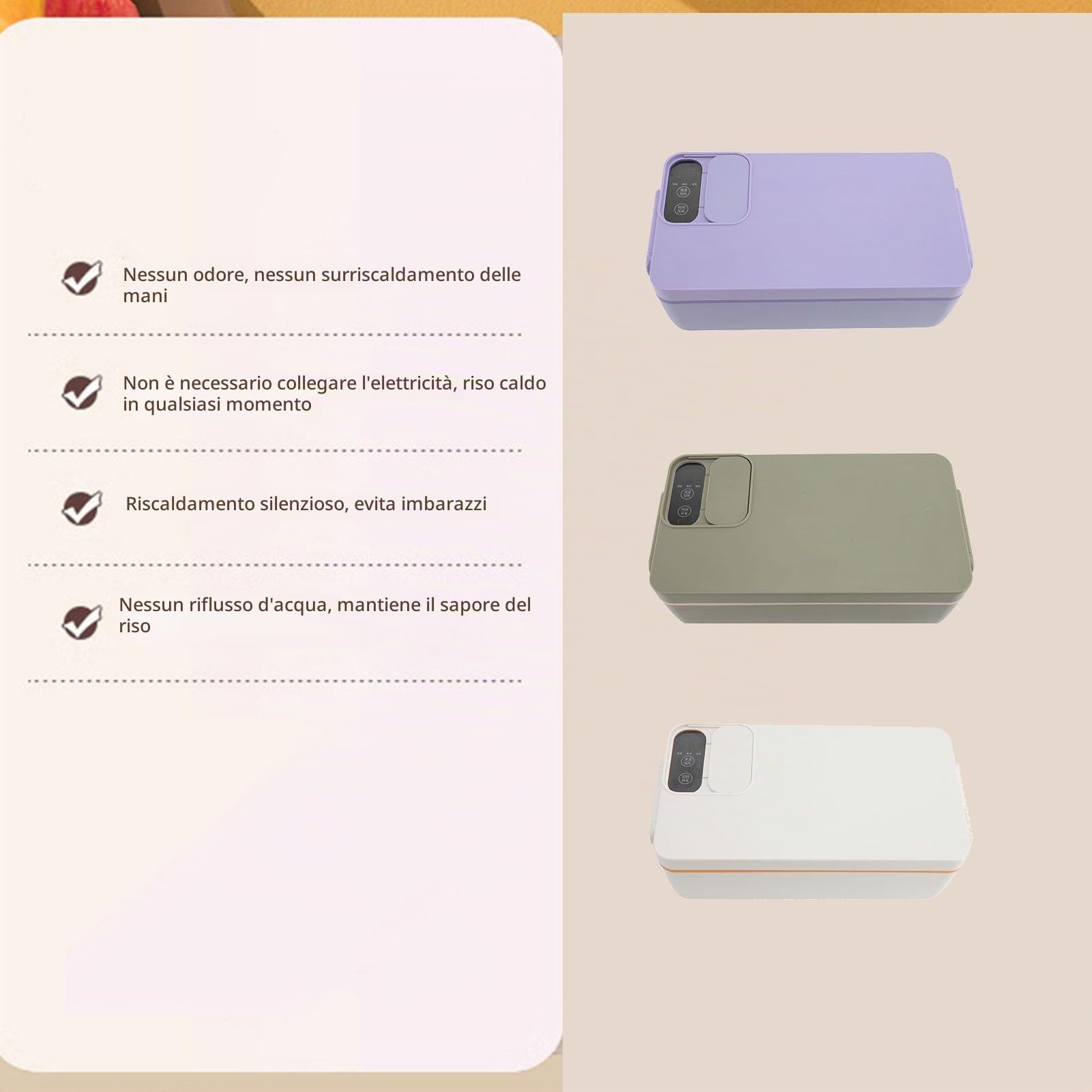 Bewinner Portapranzo Elettrico Senza Fili 1 Litro, Scaldavivande Portatile Ricaricabile USB - Riscaldamento Rapido per Pranzi in Movimento