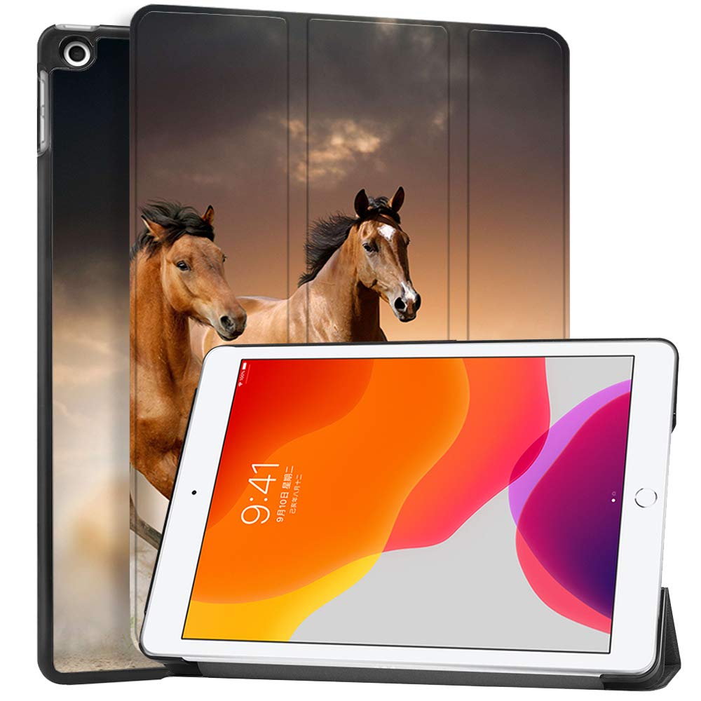 MAITTAO iPad 10.2 Case 2019 Microfiber Lining Hard Back Shell with Auto Wake/Sleep, Slim Lightweight Trifold Smart Stand Cover for iPad 7th Generation 10.2" 2019,Akhal-Teke Horse 21