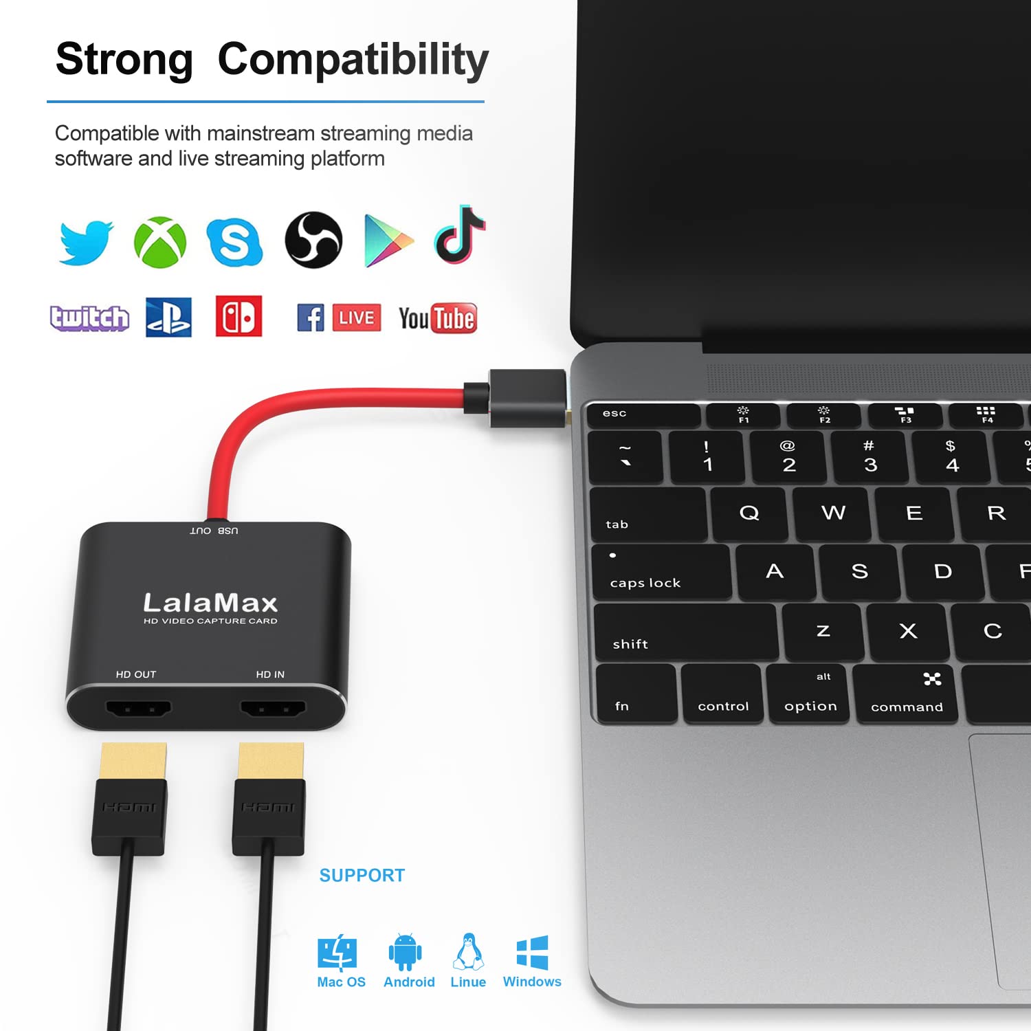 Tarjeta de captura, tarjeta de captura HDMI 4K para Switch, tarjeta de captura de video para transmisión y grabación PS5, PS4, Xbox Series X/S, Nintendo Switch en DSLR OBS con laten ultra bajo HD